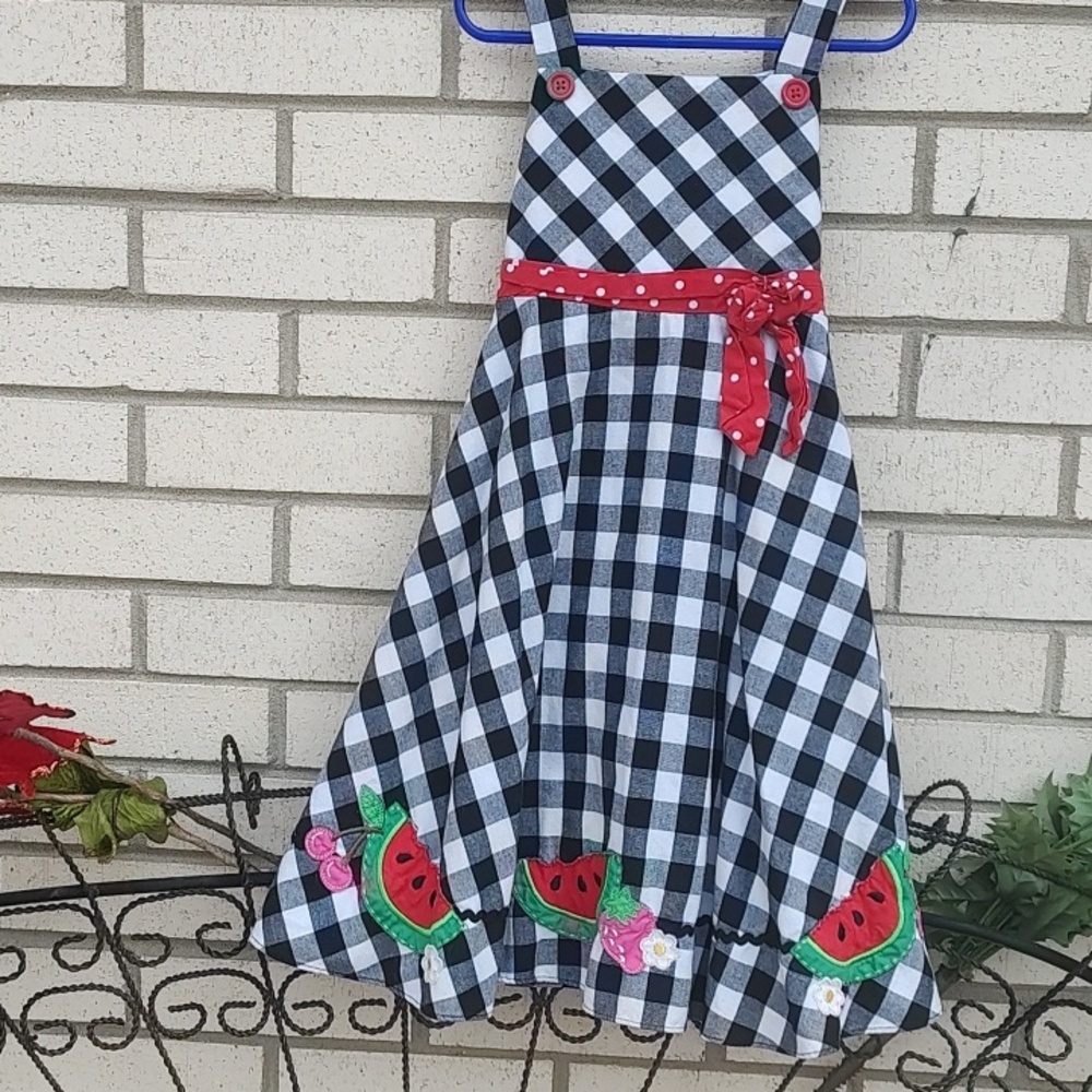 🍉 Dress with Red Polka Dot Belt - Picture 6 of 10